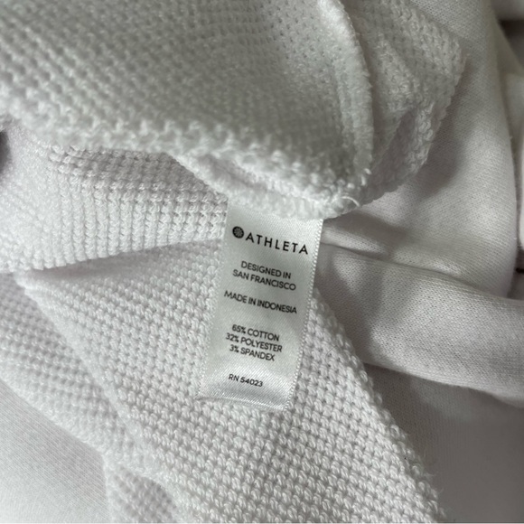 ATHLETA French Terry Pique Pullover Hoodie in White Size XS - Picture 14 of 14